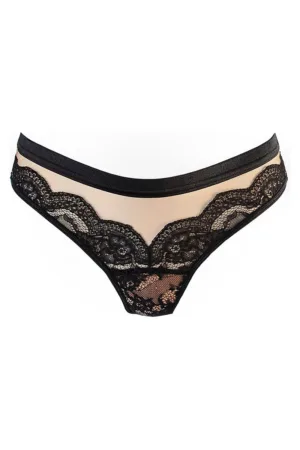 String tulle et dentelle noir V-10718 – Axami - 94edenstreet.com - sexshop en ligne