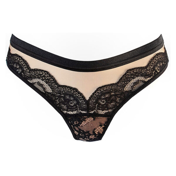 String tulle et dentelle noir V-10718 – Axami