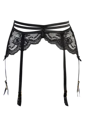 Porte-jarretelles tulle et dentelle noir V-10712 – Axami - 94edenstreet.com - sexshop en ligne