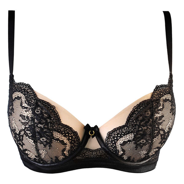 Soutien-gorge tulle et dentelle noir V-10711 – Axami