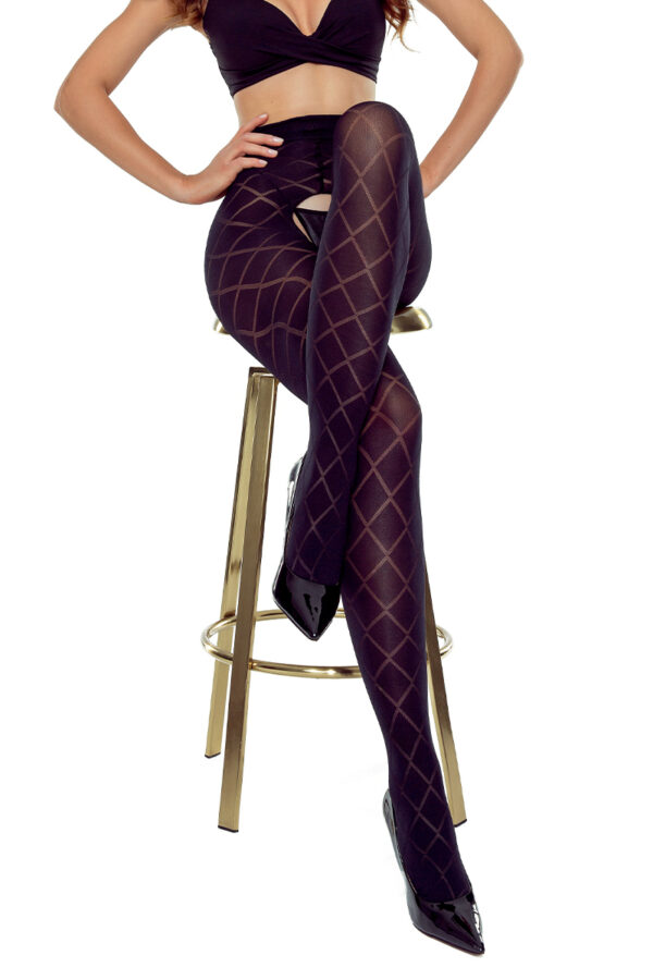 Collants ouverts TI025 40 deniers - noir – Image 3