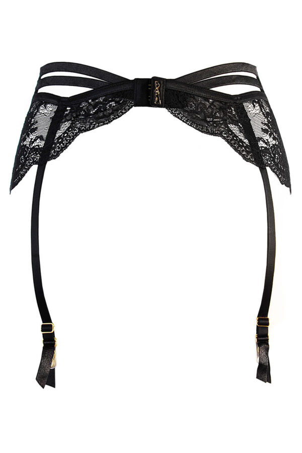 Porte-jarretelles tulle et dentelle noir V-10712 – Axami - 94edenstreet.com - sexshop en ligne