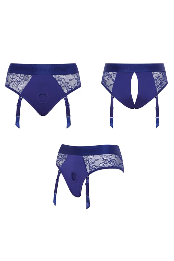 Harnais lingerie Diva (bleu) – Strap On Me - 94edenstreet.com - sexshop en ligne