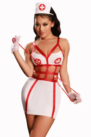 Déguisement infirmière sexy 5 pièces – J Lingerie - 94edenstreet.com - sexshop en ligne