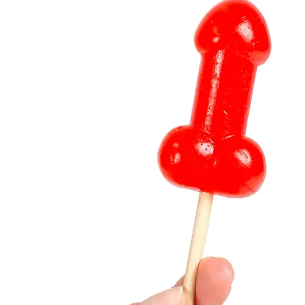 Présentoir de 40 sucettes pénis à la cerise avec effet chauffant épicé