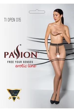Collants ouverts TI015 20 deniers – beige - 94edenstreet.com - sexshop en ligne