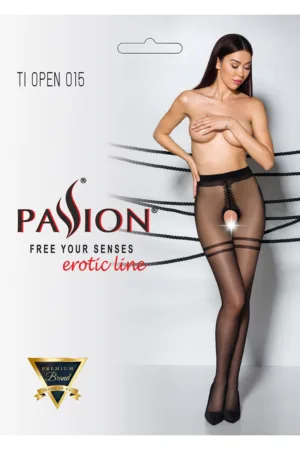 Collants ouverts TI015 20 deniers – noir - 94edenstreet.com - sexshop en ligne