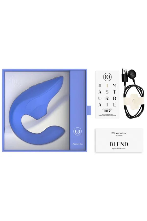 Double stimulateur Womanizer Blend bleu - 94edenstreet.com - sexshop en ligne